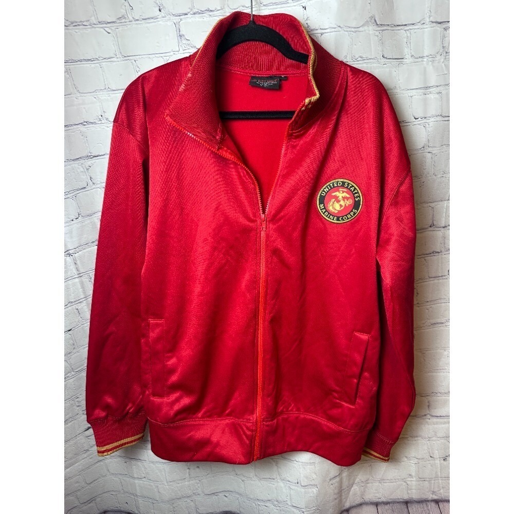 Sgt Grit Us Marine Corps Full Zip Track Jacket Athletic Red Size L